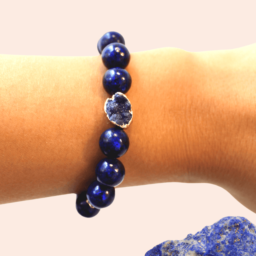 Lapis Lazuli Bracelet - Elastic - Dragonfly Art and Soul Metaphysical Shop