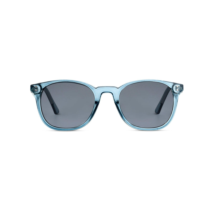 WEATHERPROOF VINTAGE Designer Sunglasses for Men, UV400 Protection, Oval Frame Embedded with Metal Wire Core for Strength - Crystal Blue - Austin - TWELVE
