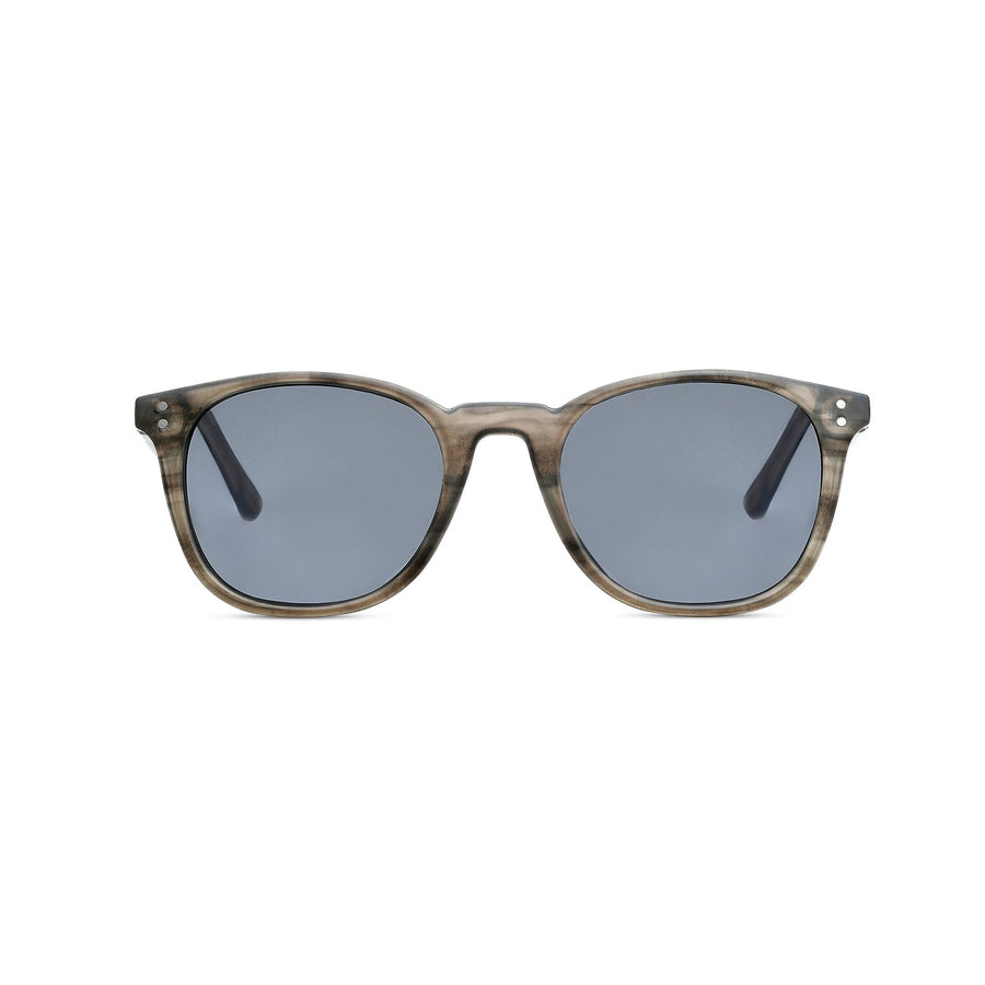 WEATHERPROOF VINTAGE Designer Sunglasses for Men, UV400 Protection, Oval Frame Embedded with Metal Wire Core for Strength - Grey Horn - Austin - TWELVE
