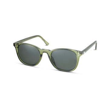 WEATHERPROOF VINTAGE Designer Sunglasses for Men, UV400 Protection, Oval Frame Embedded with Metal Wire Core for Strength - Crystal Green - Austin - TWELVE