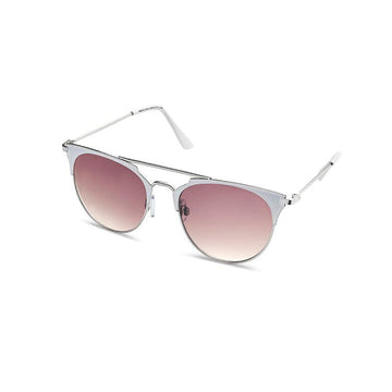 TWELVE Medium Oval Classic Frame Non-Polarized Sunglasses for Women and Men Vintage Style 100% UV Protection Lens - White - TWELVE