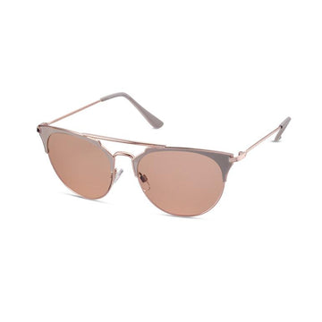 TWELVE Medium Oval Classic Frame Non-Polarized Sunglasses for Women and Men Vintage Style 100% UV Protection Lens - Nude Rose Gold - TWELVE