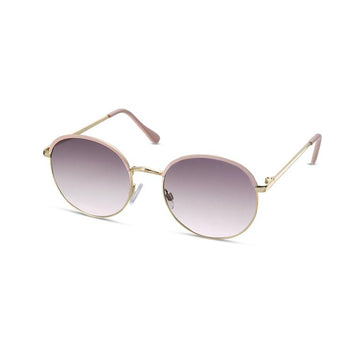 TWELVE Medium Round Classic Frame Non-Polarized Sunglasses for Women and Men Vintage Style 100% UV Protection Lens - Almond - TWELVE
