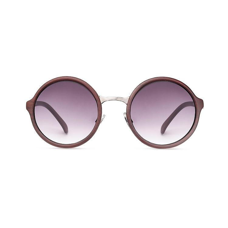 TWELVE Medium Round Classic Frame Non-Polarized Sunglasses for Women and Men Vintage Style 100% UV Protection Lens - Coffee - TWELVE