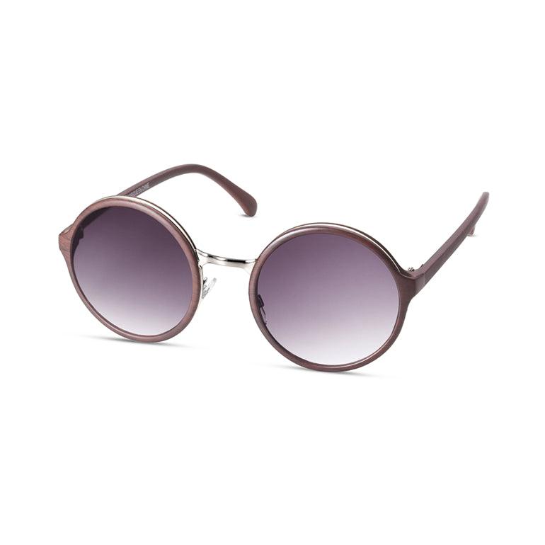 TWELVE Medium Round Classic Frame Non-Polarized Sunglasses for Women and Men Vintage Style 100% UV Protection Lens - Coffee - TWELVE