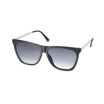 TWELVE Large Rectangular Classic Frame Non-Polarized Sunglasses for Women and Men Vintage Style 100% UV Protection Lens - Black Gold - TWELVE