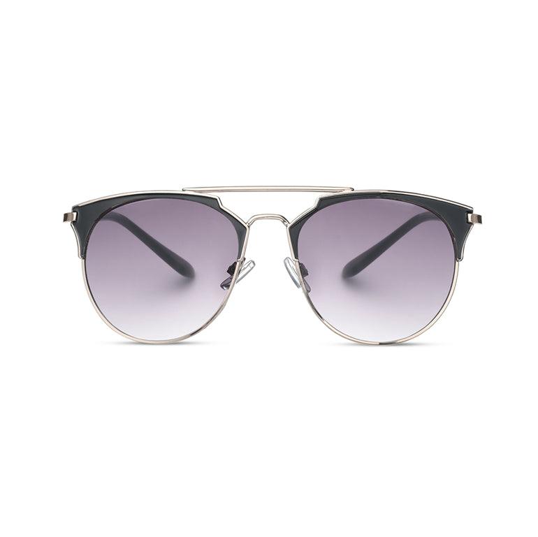 TWELVE Medium Oval Classic Frame Non-Polarized Sunglasses for Women and Men Vintage Style 100% UV Protection Lens - Black Gold - TWELVE