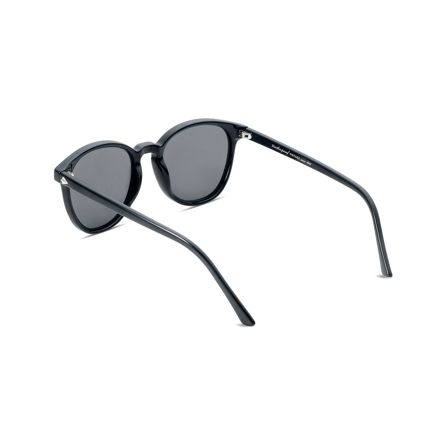 WEATHERPROOF VINTAGE Designer Sunglasses for Men & Women, UV400 Protection, Oval Frame Embedded with Metal Wire Core for Strength - Black - Telluride - TWELVE